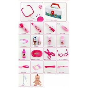 Stillshine 20 pièces Jeu dimitation Docteur avec Accessoires boîte de Pharmacie pour Enfants Bleu 