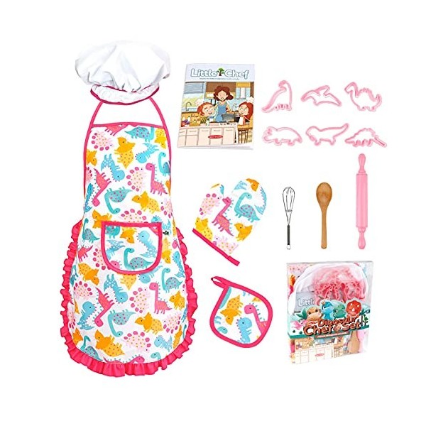 Magent Kit Pâtisserie Enfants Jouet Simulation Chef avec Tablier Gants Cuisine Jeux dimitation Jouet éducatif