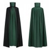 maxToonrain Cape réversible noire et verte pour adultes et enfants, cape de Pâques, Halloween, Noël, déguisement de vampire, 