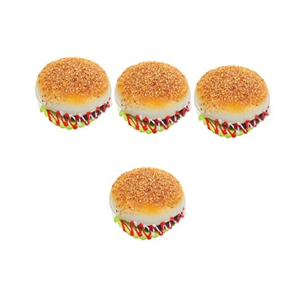 Toyvian 4 Pièces Modèle De Hamburger Simulé Micro Jouets Miniatures Jouets pour Enfants Nourriture Cuisine Faux Nourriture Vi