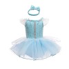 Déguisement Robe de 1er Premier Anniversaire Fête Grenouillère pour Bébé Filles avec Bandeau Princesse Anna Costume de Reine 