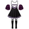 Aislor Costume Cheerleadering Enfants Filles Déguisement Uniforme de Pom-Pom Girl Halloween Fête Carnaval Party Cosplay Outfi