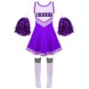 Aislor Costume Cheerleadering Enfants Filles Déguisement Uniforme de Pom-Pom Girl Halloween Fête Carnaval Party Cosplay Outfi