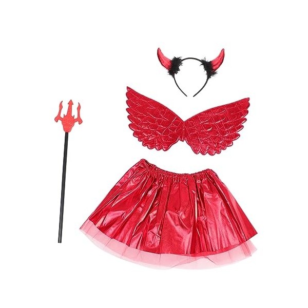 KOMBIUDA 1 Ensemble Démon Ailes Ensemble Costume De Vampire Ensembles De Vêtements Pour Filles Enfants Bandeau Diable Costume