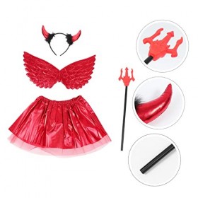 KOMBIUDA 1 Ensemble Démon Ailes Ensemble Costume De Vampire Ensembles De Vêtements Pour Filles Enfants Bandeau Diable Costume