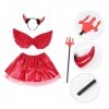 KOMBIUDA 1 Ensemble Démon Ailes Ensemble Costume De Vampire Ensembles De Vêtements Pour Filles Enfants Bandeau Diable Costume