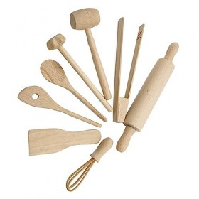 TOYANDONA 1 Ensemble 8 Pièces Jouets De Cuisine pour Enfants Ensembles De Jouets en Bois pour Enfants Costume pour Enfants Je