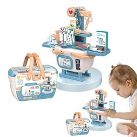 Odavom Jeu de rôle pour enfants - Jeu de rôle crème glacée - Boîte à outils - Kit de clinique de médecin - Outils amusants po