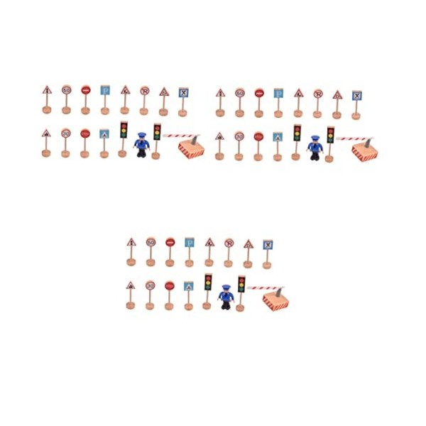 Toyvian 16 Pièces Jouets pour Tout-Petits Jouet davion pour Enfants Jeu De Nourriture en Bois Jeu De Panneaux De Signalisati