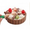 Fablcrew Lot de 12Pcs Jeu dimitation Gateau danniversaire en Bois Enfants Jouet éducatif a decouper de Cuisine pour Les Enf