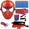 Henkodo Spidey Gant avec masque pour enfant, jouet de poignet de super-héros pour fête, masque de cosplay, gants pour enfants