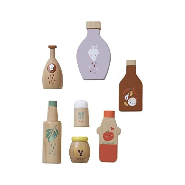 Vertbaudet Set de Condiments en Bois Beige TU