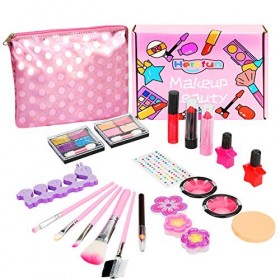 Herefun Maquillage Enfant Jouet Fille, 21Pcs Maquillage Lavable Jouet Ensemble, Cadeau de Noël Anniversaire de Princesse Joue
