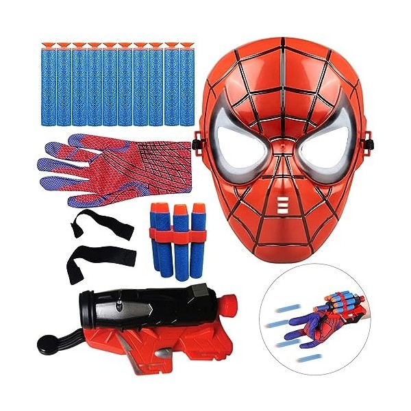 Spider Lanceur Gants Spider Web Shooter, 1 masque pour enfants, 1 l