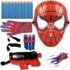 Spider Lanceur Gants Spider Web Shooter, 1 masque pour enfants, 1 lanceur, gants Spider Hero lanceur, ensemble de jouets pour