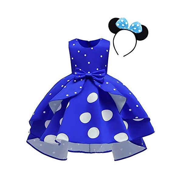 IWEMEK Robe Enfants Bébé Filles Déguisement Tutu à Pois Polka Dot avec Bandeau doreille Costume Princesse Vintage Fête Noël 