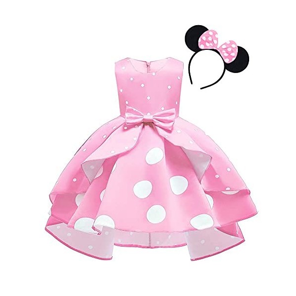 IWEMEK Robe Enfants Bébé Filles Déguisement Tutu à Pois Polka Dot avec Bandeau doreille Costume Princesse Vintage Fête Noël 