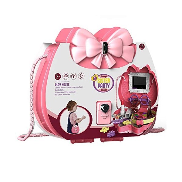 FeiWen Sac à bandoulière Vaisselle Maquillage Jouets médicau Jouet de Dessert Jeu dimitation Cadeau Jouet Enfant Jaune 