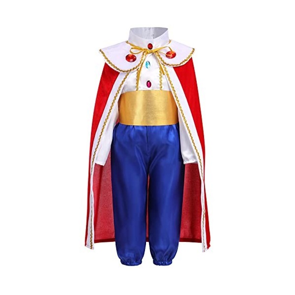 Déguisement Prince Roi Charmant pour Enfants Garçons Jeu de rôle Cosplay Carnaval Halloween Habiller Fête Noël Haut Pantalon 