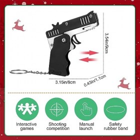 4 Pcs Pistolets à Élastiques Pliables Jouets de Pistolets Pliables en Métal avec 240 Élastiques en Caoutchouc et 4 Chaussette