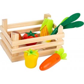 Small Foot 11754 Boutique marchande-Caisse de légumes, Accessoires en Bois pour la Cuisine des Enfants, Jeux de rôle po Toys,