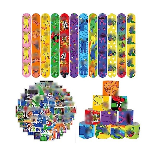 Lot de 36 bracelets à clip pour enfant, motif arc-en-ciel - Pour enfants, garçons et filles