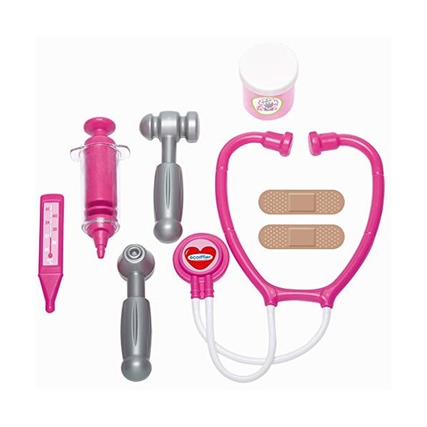 Jouets Ecoiffier – 2875 - La valisette médecin rose avec tous les accessoires du docteur - Nursery – Jeu dimitation – Dès 18