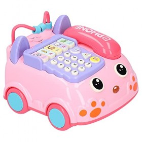 Jouet téléphonique à piles modèle de téléphone 14,8 x 16,3 x 11 cm, outil éducatif, 4 modes, facile à utiliser, joli design, 