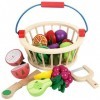 Jeu dimitation alimentaire attrayant pour enfant - Jeu de fruits en bois - Introduit des concepts complets et complets pour 