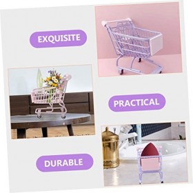 Healvian 2Pcs Mini Caddie Chariot Utilitaire En Métal Enfant Caddie Petit Bureau Imité Caddie Jouet Petit Chariot De Supermar
