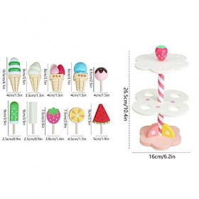Semblant jouer ensemble, 11 pièces de crème glacée jouet en bois de simulation de jeu maison de la crème glacée jouet de crèm