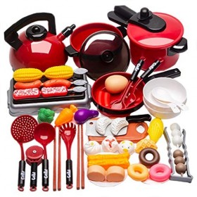 Ensemble Daccessoires de Cuisine pour Enfants - Ensemble de Jouets de Cuisine Pots et Casseroles de Jeu, Ustensiles de Cuisi