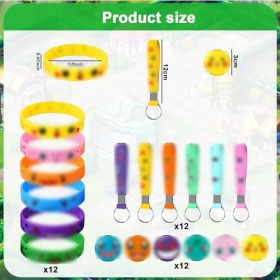 Cotillons pour Enfants Elfes animés 36 pièces Anniversaire Cadeau Bracelets insignes Porte-clés pour Enfants et Adultes Party