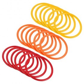 PATIKIL Carnaval Lancer Anneaux Anneaux 6cm ID, 18 Paquet Plastique Cerceau pour Externe Fête Jeu Faveur Cabine Orange,Rouge