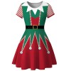 dPois Enfant Garçon Fille Lutin Ensemble Noël/Robe Noël Déguisement Pere Noël Costume Carnaval Halloween Cosplay Elf Lutin Te