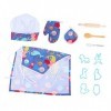 Totority 1 Ensemble Tablier pour Enfants Ensemble Enfants Fille Jouets Enfant en Bas Âge Costume Filles Costumes Chef Jeu De 