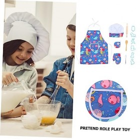 Totority 1 Ensemble Tablier pour Enfants Ensemble Enfants Fille Jouets Enfant en Bas Âge Costume Filles Costumes Chef Jeu De 