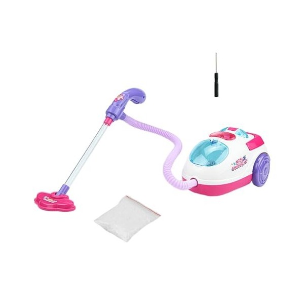 Milageto Jeu de simulation de ménage, ensemble de jouets de nettoyage pour tout-petits, avec lumière et son, aspirateur pour 