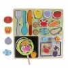 MagiDeal Jeu de Rôle Enfants Jouets Educatifs Pretend Toy Set en Bois Cadeau Noël Fille Garçon - Cuisine