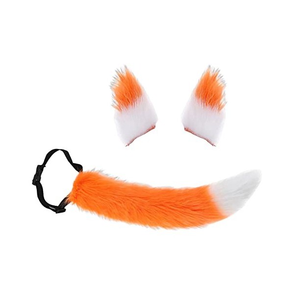 F Fityle Kit daccessoires de Cosplay de Queue doreilles de Renard, Oreilles de Pince à Cheveux, Costumes de Renard en Imita