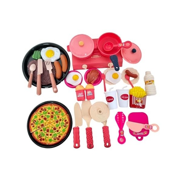 Amagogo Ensemble de Jeu de Cuisine, Accessoires de Cuisine, Jouet de Simulation éducatif, Ensemble de Jeu de Cuisine, Jouets 