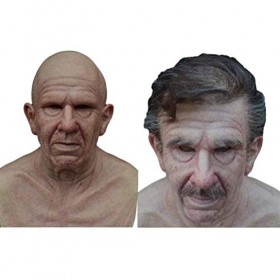 FOLOSAFENAR Couvre-chef de Vieil Homme, Couverture de Visage de Vieil Homme Flexible et Réaliste, Jeu de Rôle Respirant pour 