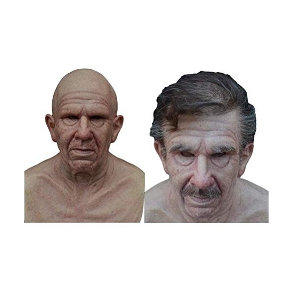 Masque Latex Vieil Homme Effrayant - Réaliste, Pour Halloween, Fêtes Déguisées Et Films D'horreur