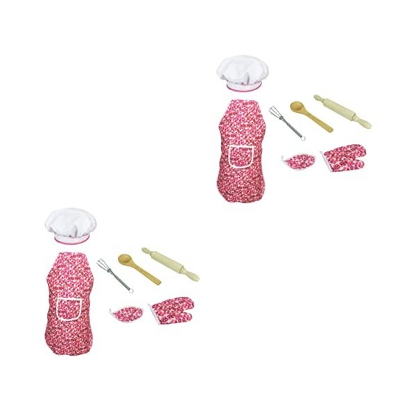 Toyvian Tenues Pour Enfants Chapeau De Chef Pour Tout-Petits Jouets Éducatifs Pour Tout-Petits Ensemble De Tablier Pour Tout-