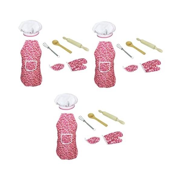 Toyvian Tenues Pour Enfants Chapeau De Chef Pour Tout-Petits Jouets Éducatifs Pour Tout-Petits Ensemble De Tablier Pour Tout-
