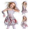 JVAN Robe de sorcière en tissu respirant, mini robe zombie, robe de mariée fantôme grise, déguisement dHalloween, voile de m