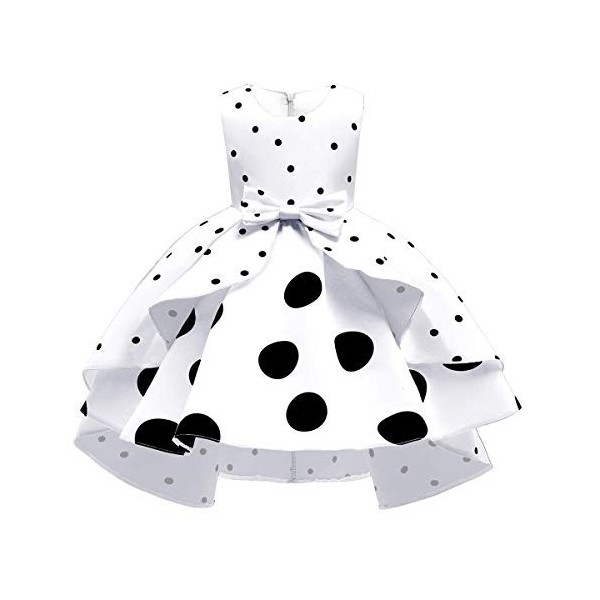 IBTOM CASTLE Déguisement Princesse Filles Bébé Enfant Robe Tutu à Pois Polka Dot Minnie sans Manches Cartoon Cosplay Costume 