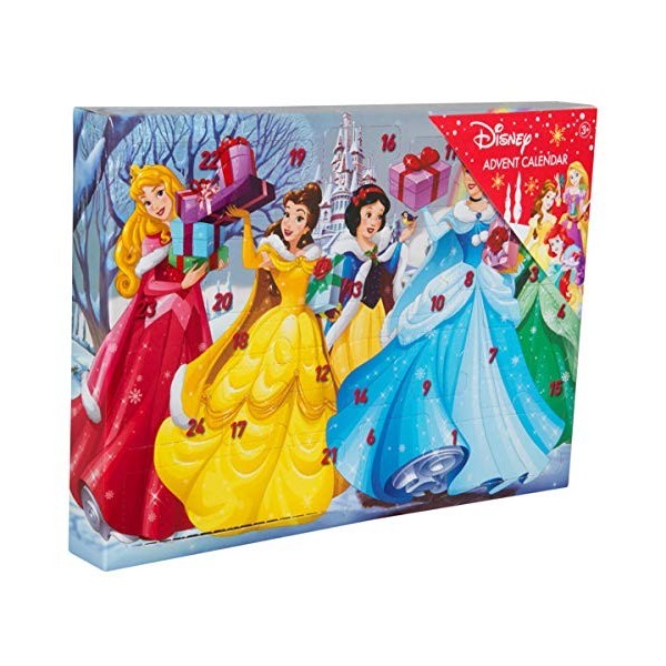 Sambro DSP14-6722 Calendrier de lAvent Disney Princess avec Papeterie, Petits Jouets et Autocollants pour Enfants à partir d