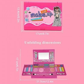 NOBRAND Kit de Maquillage pour Enfants, kit de Maquillage pour Filles Non Toxique Lavable, Soluble dans leau, boîte de Maqui