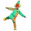 IBAKOM Costume Déguisements Clown Enfant Garçon Carnaval Halloween À Rayures Arc-en-ciel Combinaison Manches Longues Chapeau/